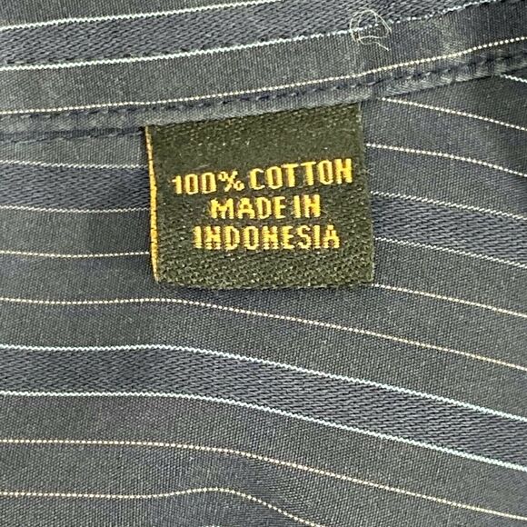 BCBG Maxazria Modern Fit Striped Button Front Up Shirt Top Size Large L Mens - Picture 4 of 8